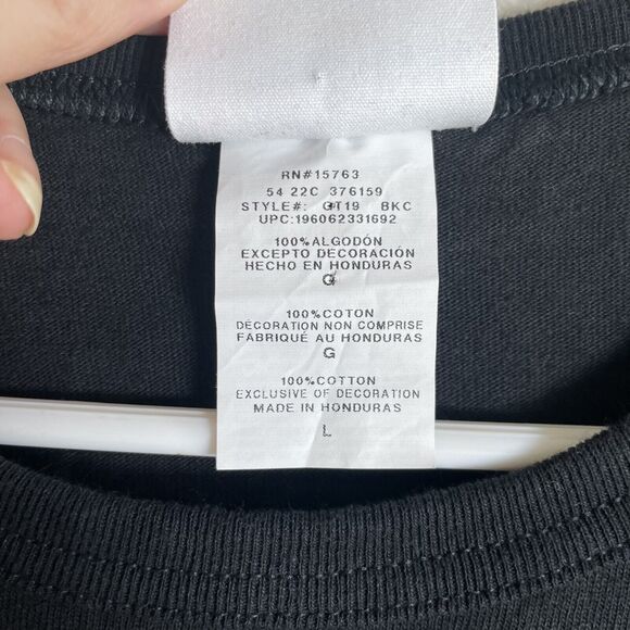 VTG Champion Shirt Mens Large Black Big Logo Embroidered Heavy Cotton Heritage - Picture 10 of 11